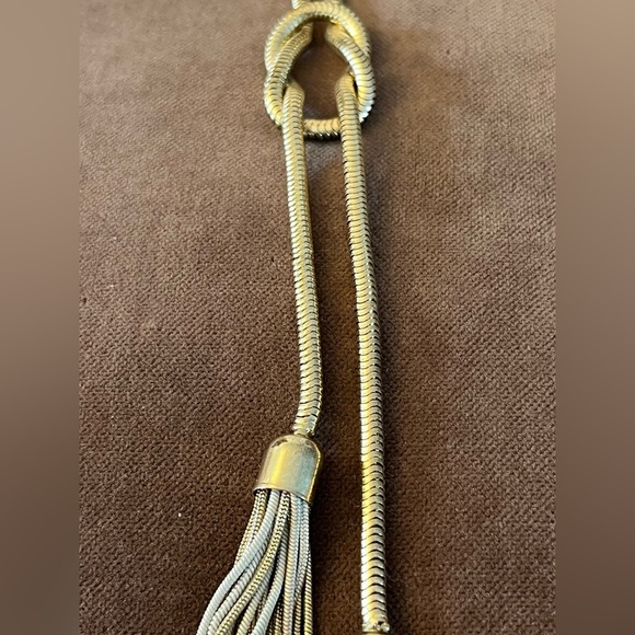 Vintage Lariat Necklace Gold & Silver Tone - Picture 3 of 5